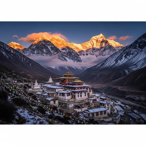 Secluded Monastery Sanctuary in the Himalayas - 8K Scenery
