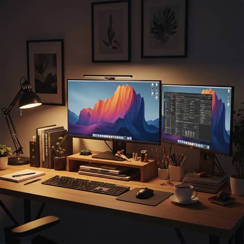Beautiful Workstation with Dual Monitors