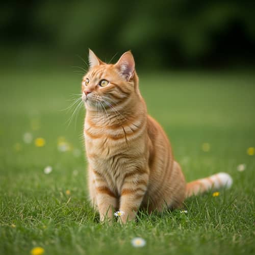 Charming Orange Tabby Cat in Nature's Splendor