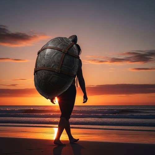 Carrying Turtle Shell: A Unique Sight