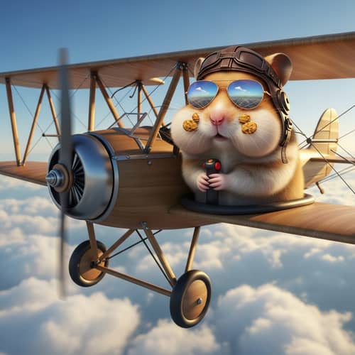 Cool Hamster Pilot in Stylish Sunglasses | Aviation Enthusiast