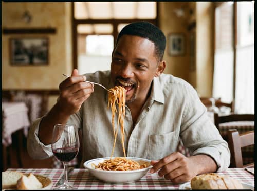 Will Smith Enjoys Delicious Spaghetti Will Smith Enjoys Delicious Spaghetti