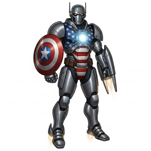 Captain America + Iron Man combined together in one super hero