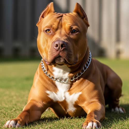 Muscular Caramel Pitbull with Loyalty in Eyes - Exquisite Image