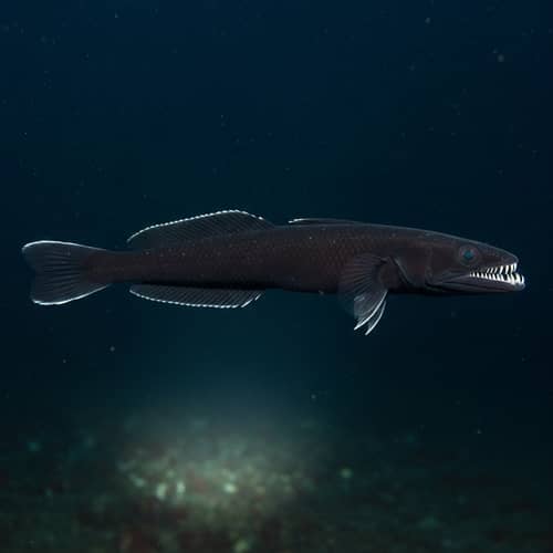 Black Abyssal Fish - Delicate Bioluminescent Creature