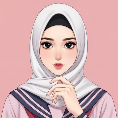 Beautiful Girl in Pink School Uniform | Hijab Fashion