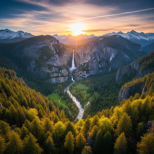 Breathtaking Landscape with Majestic Waterfall