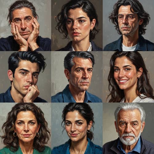 Vibrant Oil Paint Portraits of Diverse Faces