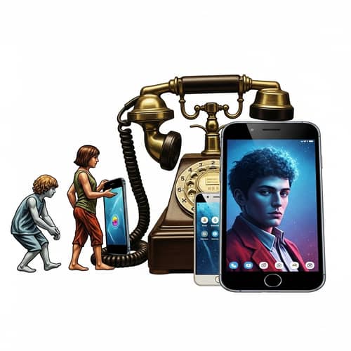 Evolution of Communication in the Digital Age | Pop Art Collage