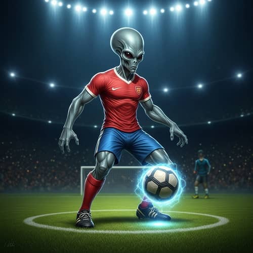 Alien Soccer Player: Extraterrestrial Agility & Speed
