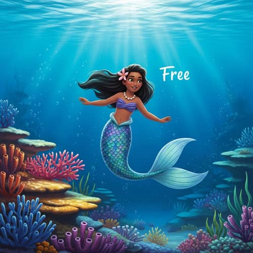 Saiya the Polynesian Mermaid in Coral Reef Dream