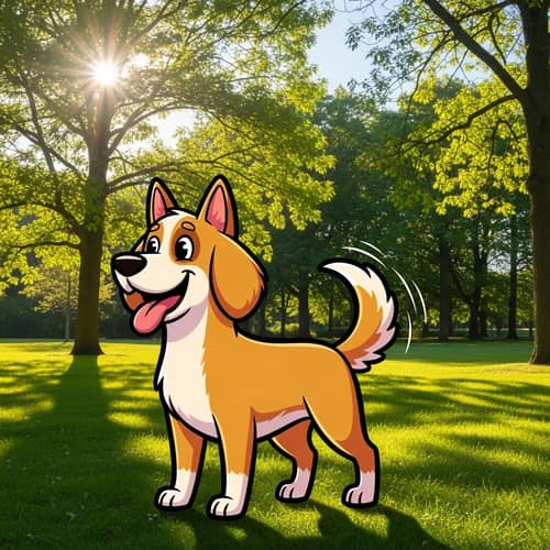 Artline Dog Drawing: Friendly Dog with Black Outline