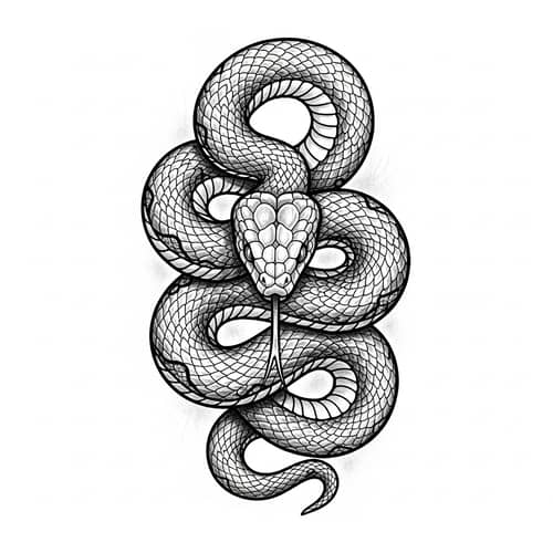 Life-like Snake Tattoo Design: Hypnotic Realism