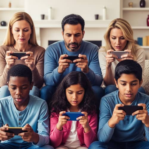 Diverse Family at Home: Multicultural Parents and Kids Online