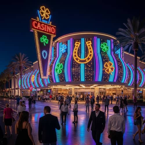 Glistening Neon Casino | Vibrant Night Scene