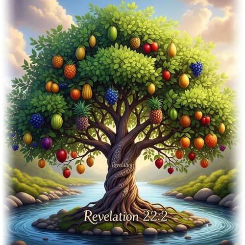 Revelation 22:2 Logo Design | Symbolic Tree of Life & Fruits