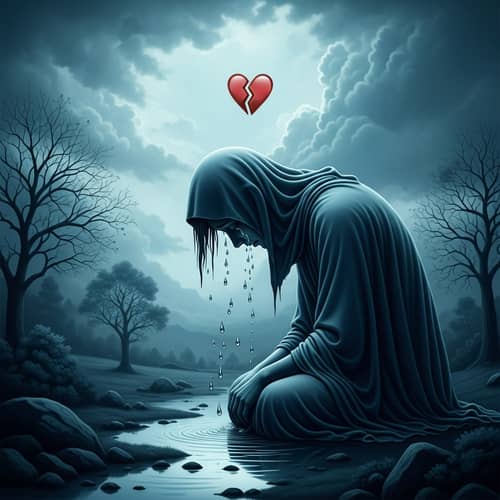 Emotion of Sadness Depicted in Blue Tones