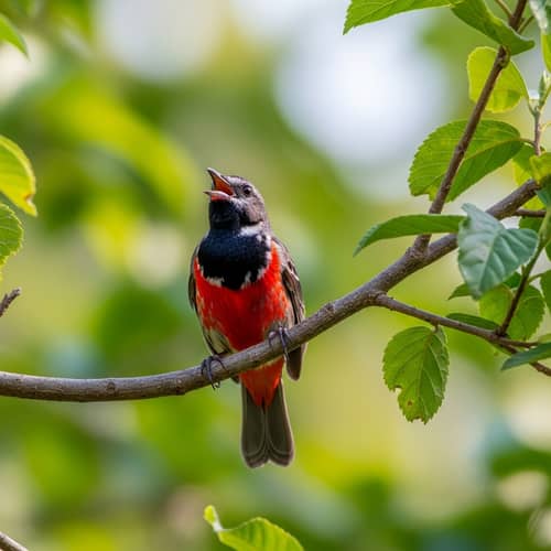 Redbelly Bird: Vibrant Red Underbelly | Nature Photography