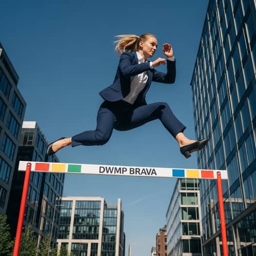 Female Office Worker Hurdling | DWMP BRAVA