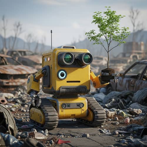 Friendly Autonomous Robot Navigating Post-Apocalyptic Landscape