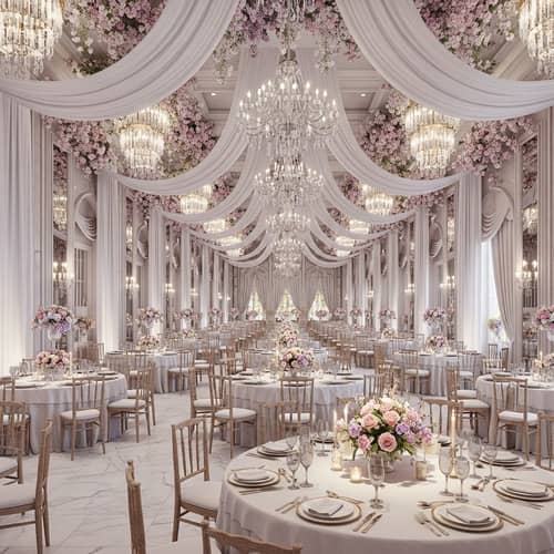 Luxurious 3D Reception Decoration | Grand Hall Floral Decor