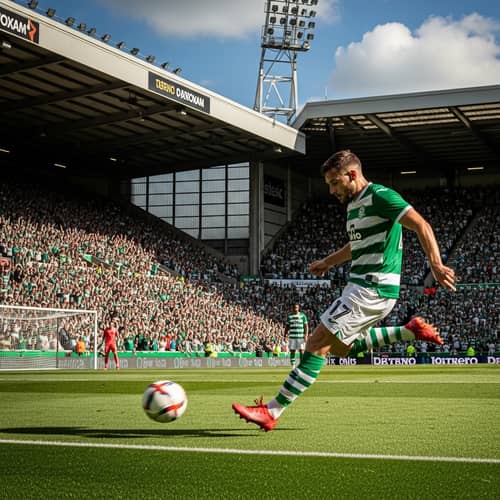Jake - Soccer Player Number 7 | Striking Goalpost in Packed Stadium