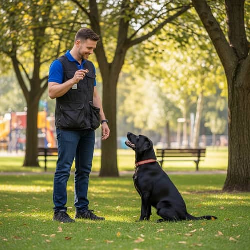 Positive Reinforcement Dog Training Outdoors