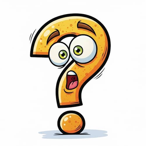 Vivid Cartoon Question Mark Illustration