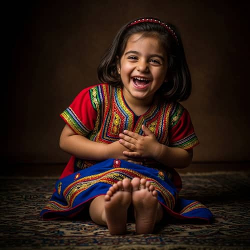Captivating Candid Moment of Young Girl in Vibrant Colors
