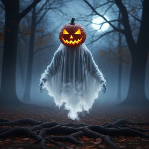 Mysterious Phantom in a Pumpkin Mask