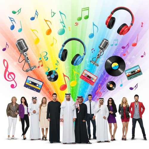 Colorful Pop Music Celebration | Energetic Musical Scene