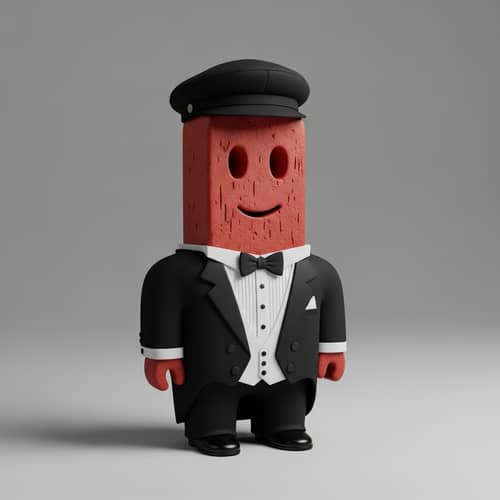 Classic Brick in Stylish Black Tuxedo | The Sting Inspired