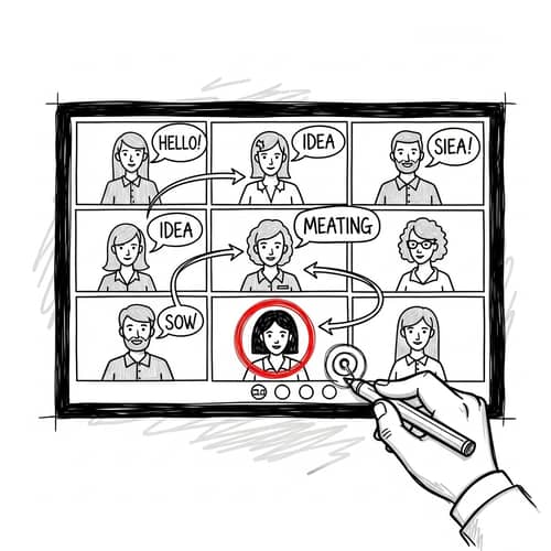 Video Conference Concept - Hand-Drawn Style