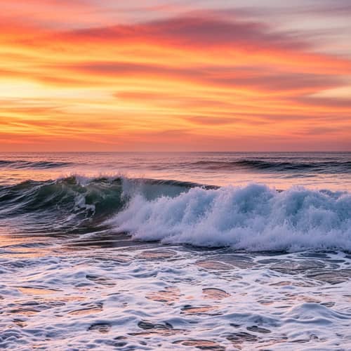 Serene Ocean Waves | Watercolor Painting