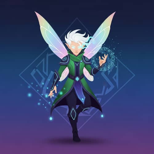 Minimalist Style Dota 2 Poster with Puck Hero