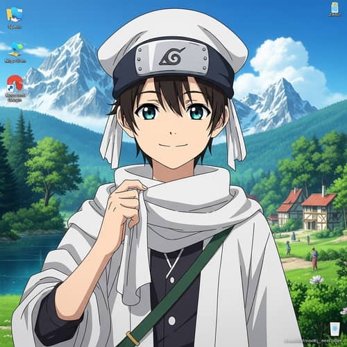 Anime Style Desktop Wallpaper with Serene Scenery