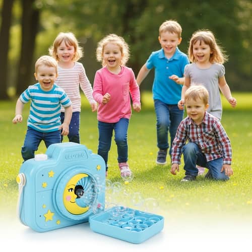 Whimsical Bubble Shutter Captivates Children with Iridescent Bubbles
