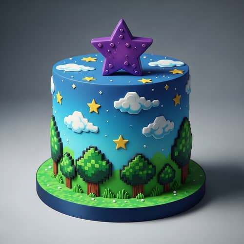 Stardew Valley-Themed Enchanted Round Cake
