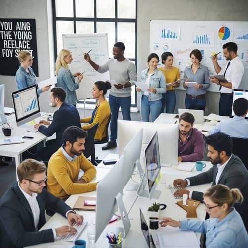 Diverse and Motivated Team Driving Business Success | Workplace Passion