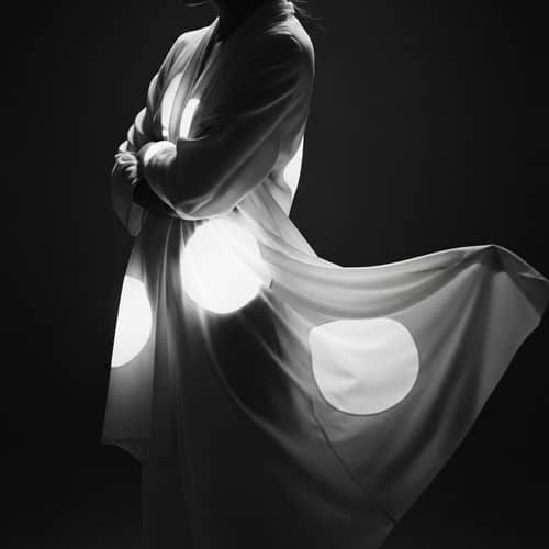 Elegant Black and White Artistic Portrait Photography | Woman in Flowing Garments