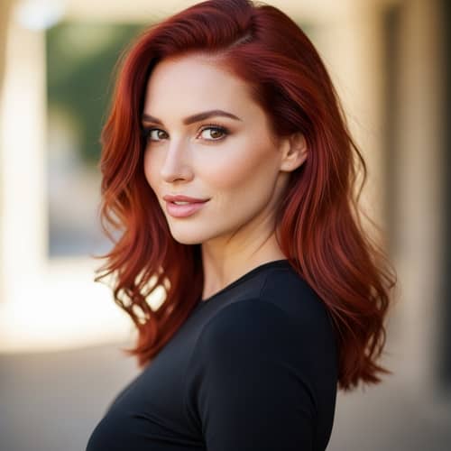 Beautiful Woman with Vibrant Red Hair - Stunning Looks