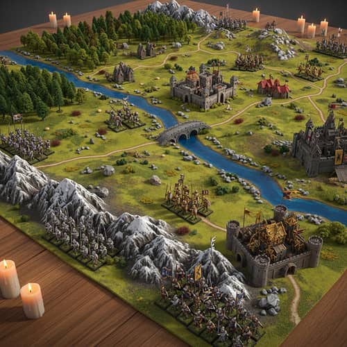 Epic Medieval Battle Map: Detailed Tabletop Scenario