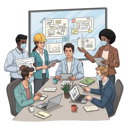 Diverse Team Collaboration in Bright Office Setting
