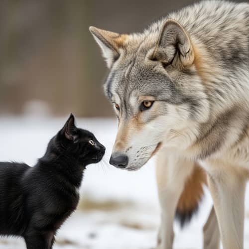 Cat and Wolf Interaction: Unique Connection Between Domestic Feline and Wild Wolf
