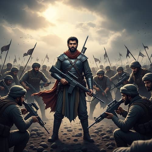 Valiant Middle-Eastern Soldier's Final Stand in Epic Battle