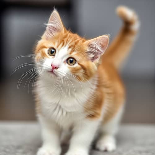Bright-Eyed Playful Cat in Action