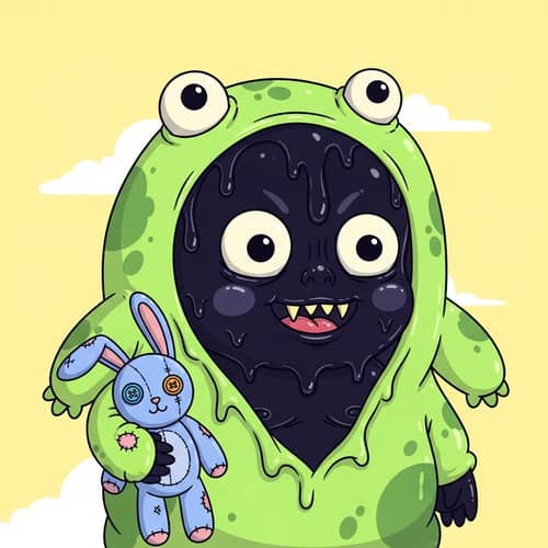 Adorable Baby Cartoon Character in Folklore-Inspired Costume
