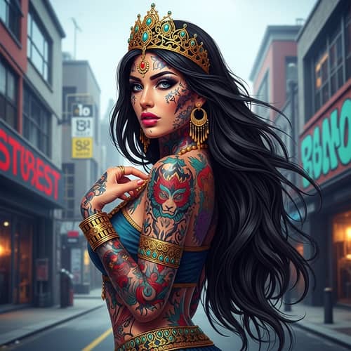 Princess Jasmine Inspired Tattooed Gangster Beauty