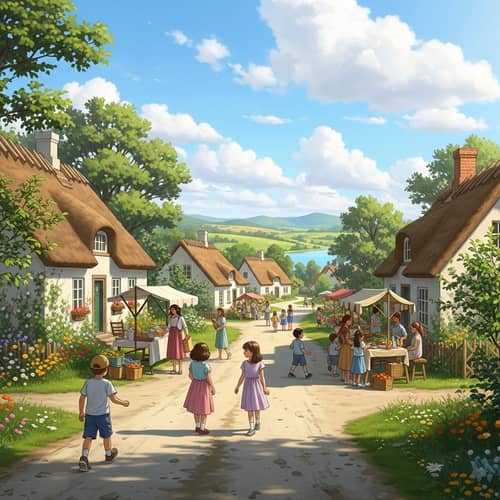 Serene Small Village in the Height of Summer