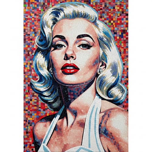 Retro Hollywood Actress Mosaic | Pop Art Style